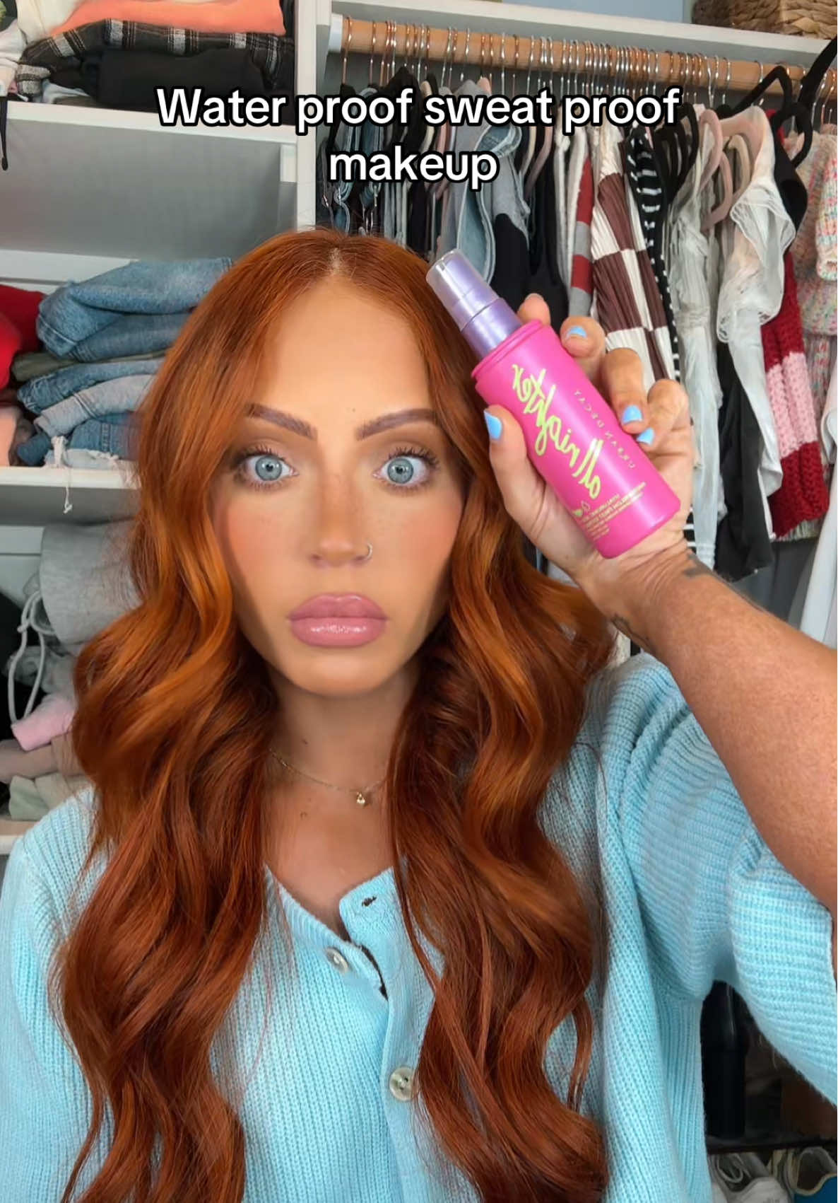 I am the queen of water proof sweat proof makeup no if ands or buts about it 😇 PS @urban decay PLEASE tell me the Hyaluronic acid watermelon setting spray isn’t discontinued… 😳 #fyp #makeup #makeuphacks #MakeupRoutine #makeuptutorial 