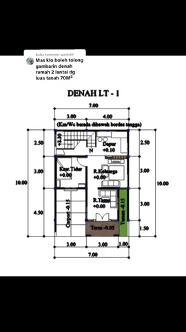 Membalas @ajatdolit  denah 7x10