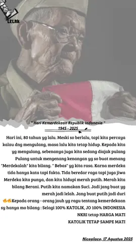 #refleksihariankatolik✝️ #harikemerdekaanrepublikindonesia🇮🇩 #GUGURBUNGAFITAMANBAKTI #IsmailBasuki #FypViralKemerdekaanEepublikIndonesia🇲🇨 