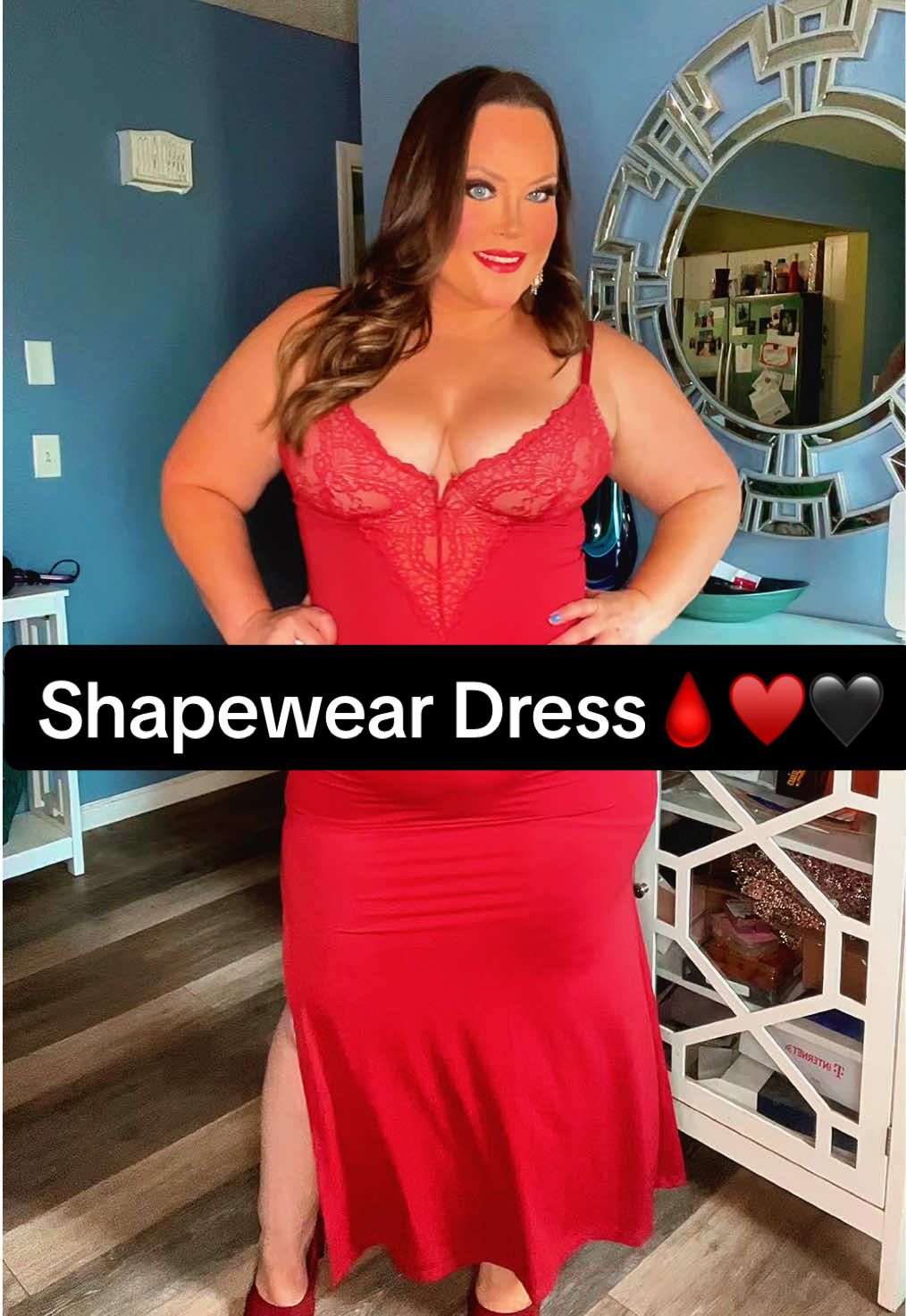 Better sleep with one eye open when I’m wearing this dress. 🩸♥️💃 #reddress #popilushdress #shapeweardress #curvyfashion #reddress 