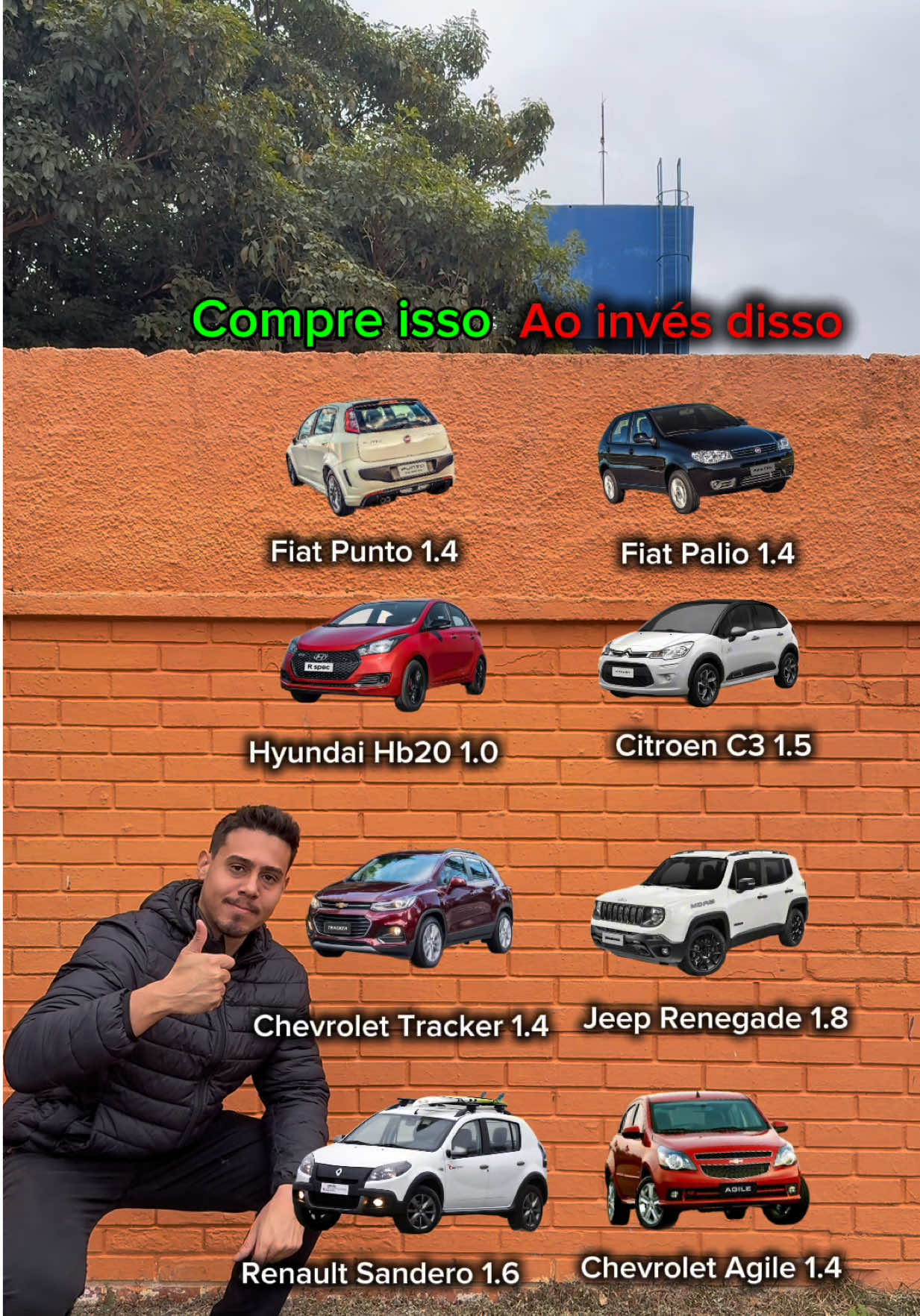 Ao invés de comprar esses carros, compre esses outros!  ⚫️ Não quer comprar um carro problematico? Clica na minha bio que eu te ajudo!  Carros da lista:  - Fiat Punto - Fiat Palio - Sandero - Agile - Renegade - Tracker #fiatpunto #fiatpalio #sandero #agile #renegade 