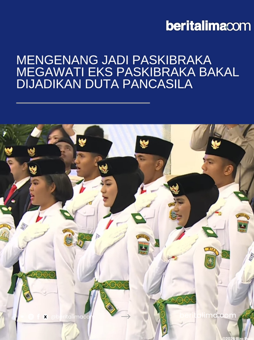 Ketua Dewan Pengarah Badan Pembinaan Ideologi Pancasila (BPIP) Megawati Soekarnoputri menyampaikan anggota Pasukan Pengibar Bendera Pusaka (Paskibraka) akan ditempa untuk menjadi Duta Pancasila. 