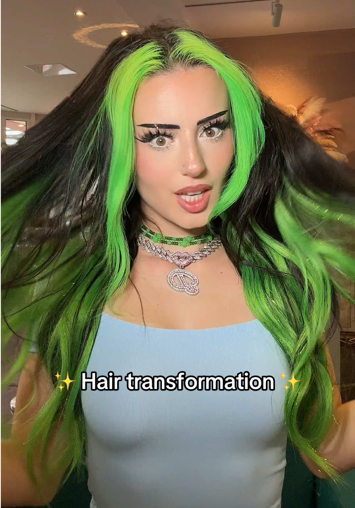 I LOVEEEE NEW HAIR 🥹💚 what do you think ? 😍 #hair 
