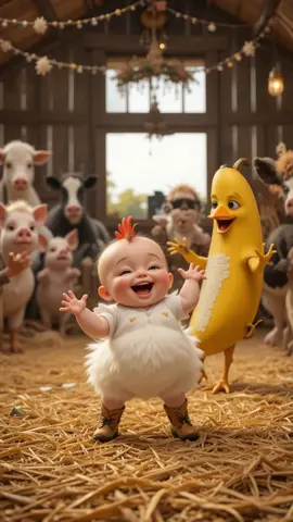 cute chicken and banana dance #unitedstates #us #babydancechallenge #chikenbanana #babydance 
