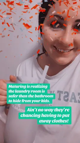 I love my kids, truly I do!  But… sometimes we all need a minute of silence. As they destroy the house. If your kids are 6+ they probably won't check the laundry room 👀   #momlife#IYKYK#maturingisrealizing#laundrysucks#momhack 
