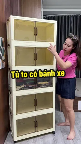 Tủ nhựa có bánh xe để đồ trong suốt vừa đẹp mắt mà lại gọn gàng  #tunhua #tunhuadanang #tuquanao #xuhuong #thuythothe 