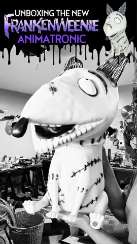 This Frankenweenie animatronic is my whole love language and @Tyler Burnett knows it 💜👻 This this is so freaking cute!  #halloween2025 #halloweenanimatronics #frankenweenie @Lowe’s 