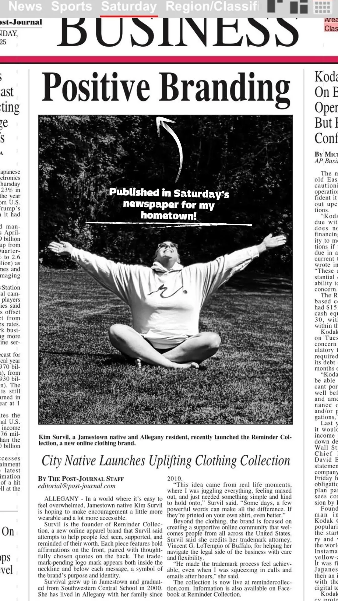 Your reminder just made the NEWS 📰✨ This brand was built to speak life into you, and now the world is noticing. 💥 #remindercollection #worthy #positivebranding #motivationdaily #changingtheworld 
