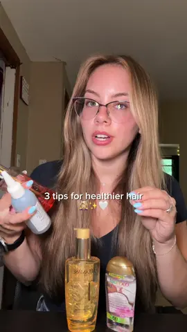 3 tips for healthier hair ✨ #hairtok #healthyhair #haircareroutine #hairoiling #pattygaffxoxo @Briogeo @Kérastase @OGX Beauty @Tangle Teezer 