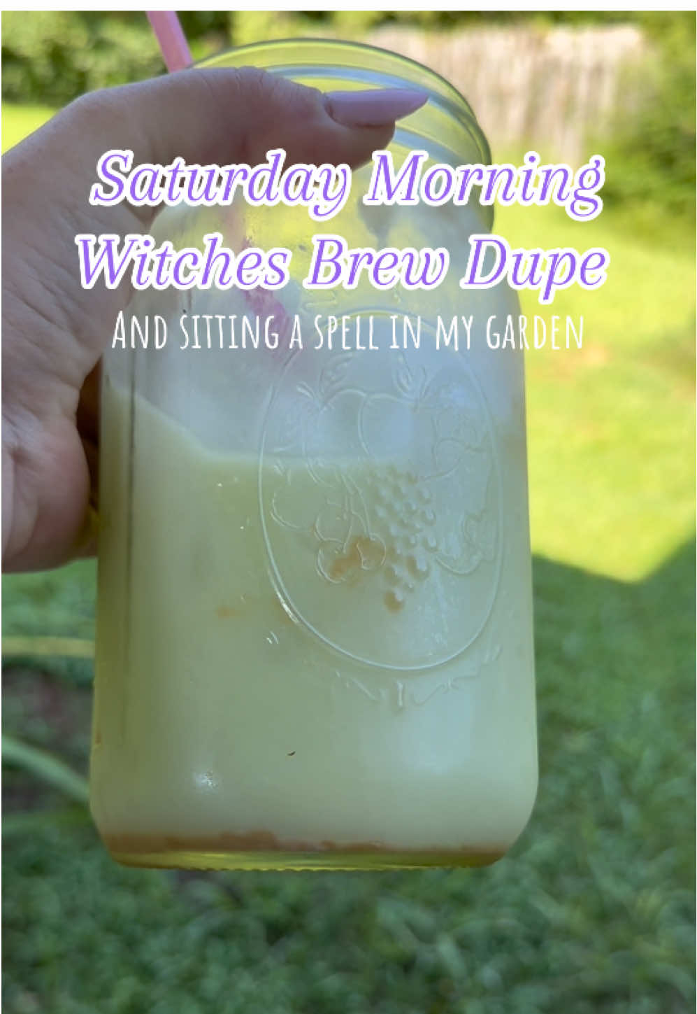 Come sit a spell in my garden and sip on a witches brew dupe. #witchesbrew #gardening #saturdayvibes #harvest #devinefeminine 