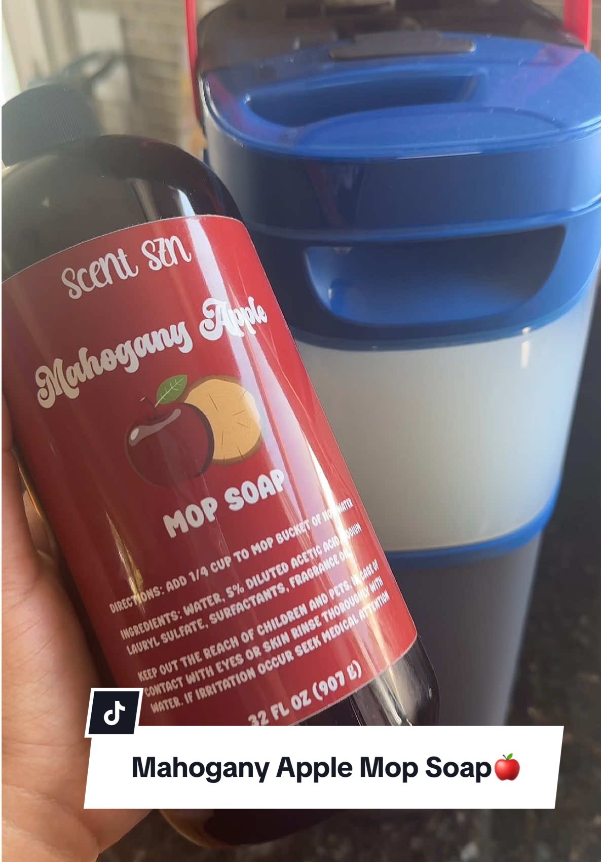 @Scent Szn mahogany apple mop soap 🪵 🍎  #scentsznmopsoap #mopsoap #CleanTok #moppingfloors #mahoganyapple 