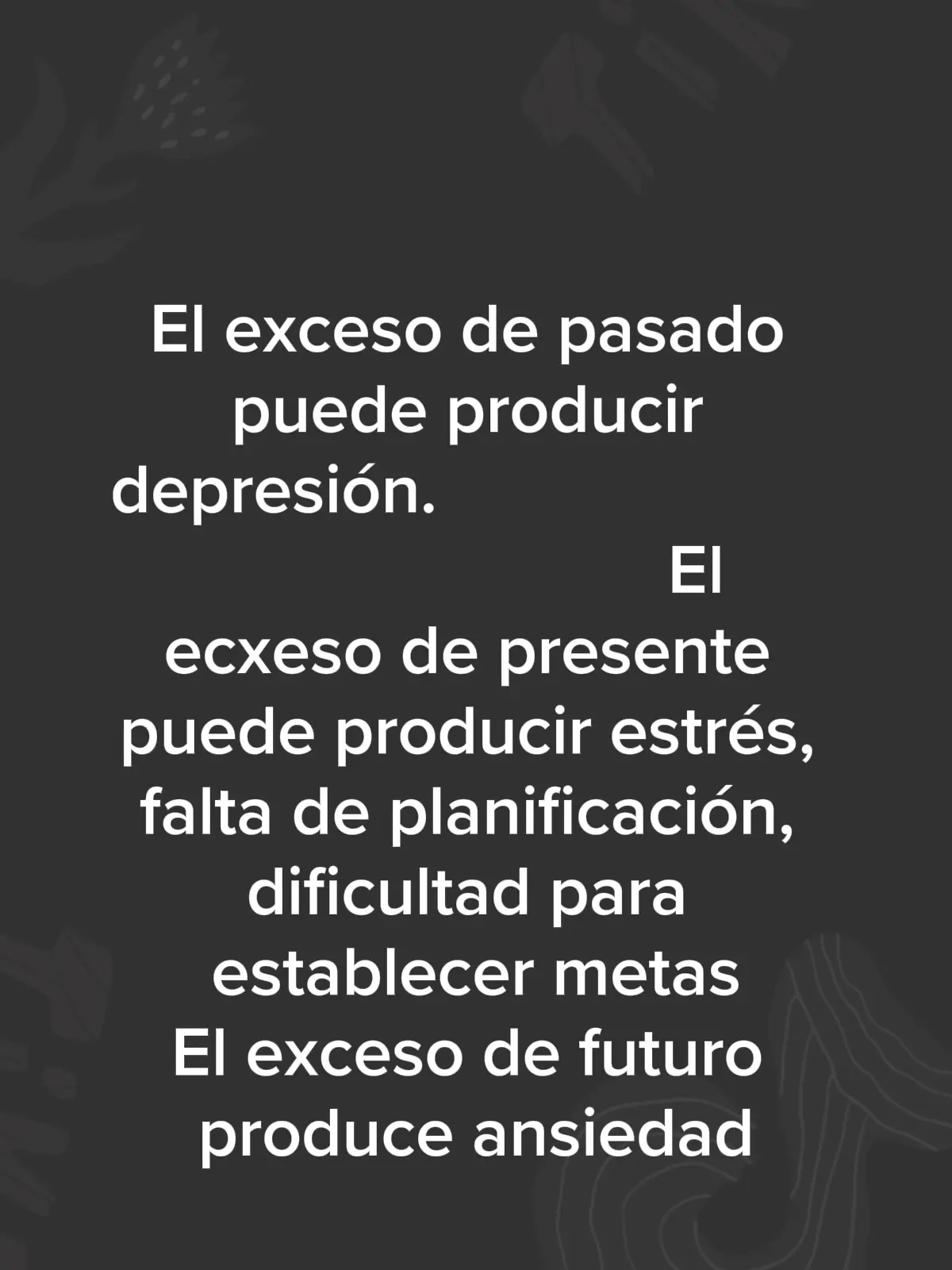 vivir la vida sin preocuparte de lo que paso de loque va a pasar o de lo que pasara es un punto esencial para vivir mucho tiempo 