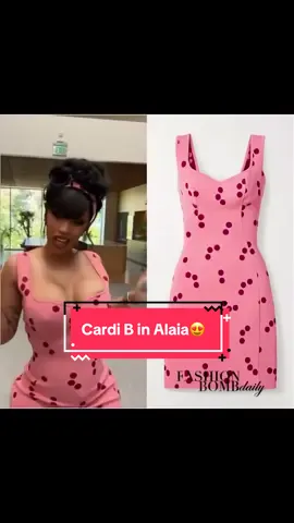 @iamcardib rapped to her new song “Imaginary Playerz”wearing a $2,540 pink polka dot dress by @maisonalaia, paired with $949 @lesilla Lola 140mm platform sandals (now $759). Hot! Or Hmm..? 📸: IG/Reproduction #CardiBFBD #cardib #AlaiaFBD #alaia #LeSillaFBD #lesilla #fashionbombdaily