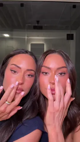 Natalie using @Hourglass Cosmetics in shade almond & Nadia using @BASMA Beauty in shade 10 🩷 #grwmroutine #tiktokforthegirls #makeuphacks #naturalglam #nosecontourtutorial 