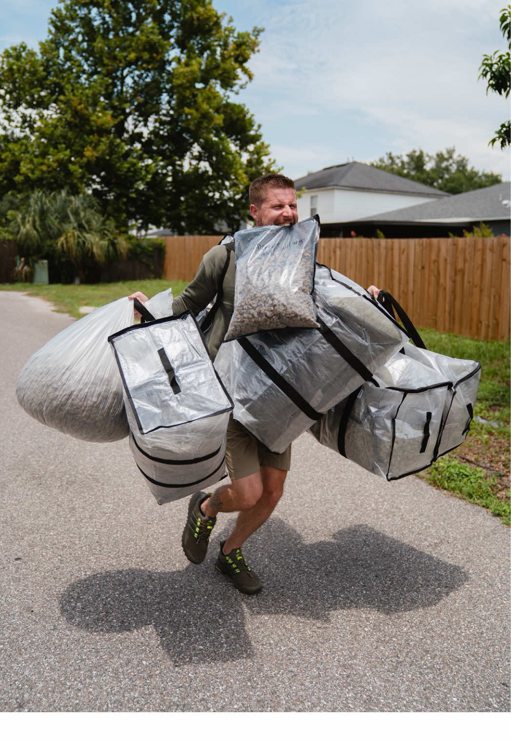 Sprinting with more and more gardening supplies! 🤯😅 #gardentok #sprinting #fyp #funny 