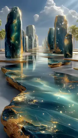 Marble-World... #landscape #aiart #dream #mindblown 