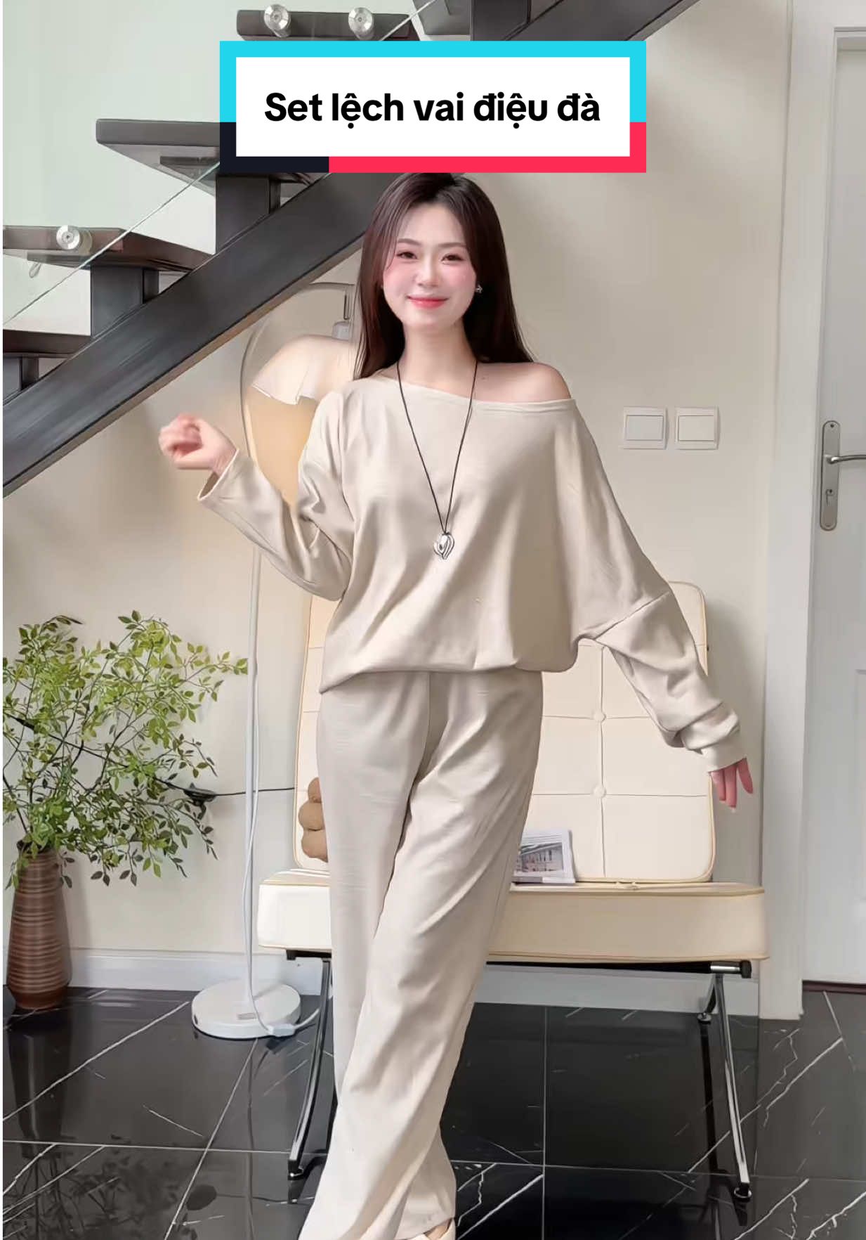 Set lệch vai điệu đà #suxing #thoitrang #changthoitrang #fashion #reviewlamdep 