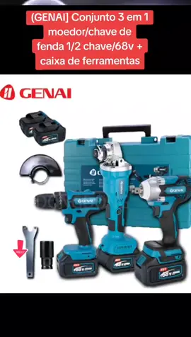Kit-3 em 1 parafusadeira lixadeira chave de empacto GENAIB #ultimasnoticias #noticias #news #ferramentas #parafusadeira #furadeira  #kit3em1 #genai     