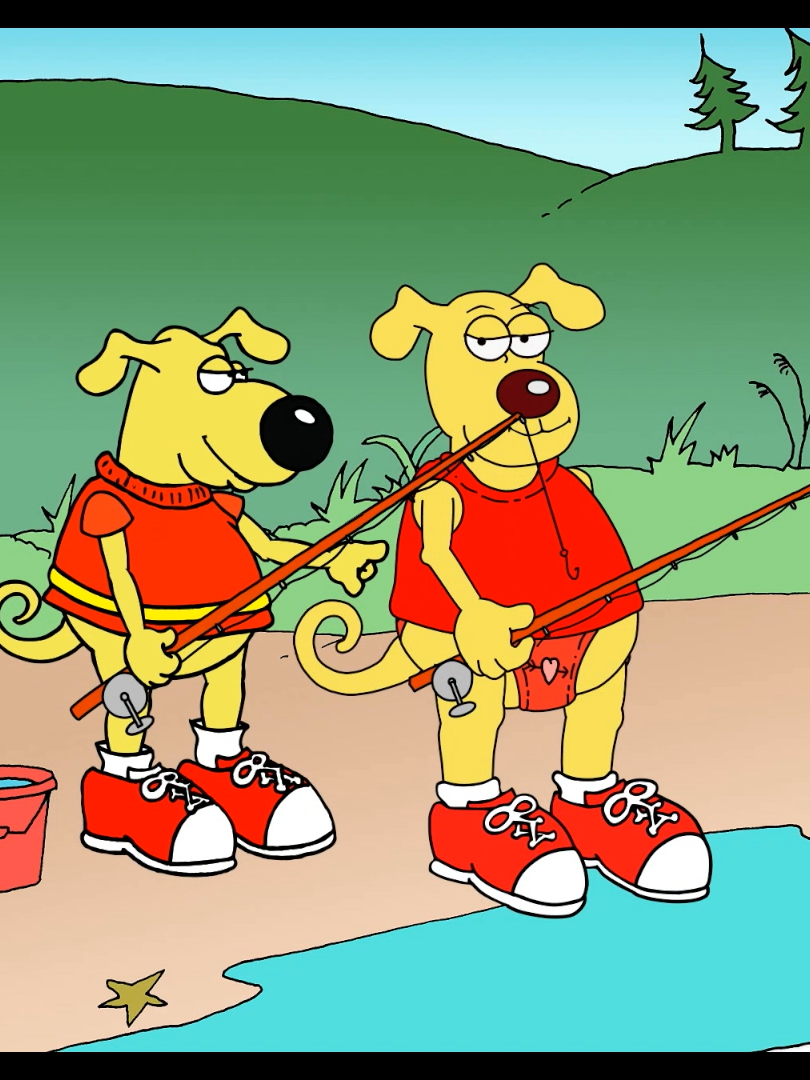 Underwear Dog and friend go fishing but they run out of worms, luckily UD has a reserve on tap. #fishing #dogworms #worms #fishingbait #darkhumor #wigglyworms #dogcartoon #dewormer #dogeatspoo #fishinglife #fishingtiktoks #fishingtips An Underwear Dog Cartoon.