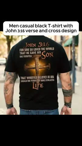 Men casual black T-Shirt #john316 #verseoftheday #crossdesign #crossshirt #cross 