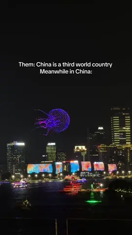 China said watch this 👀 #china #shanghai #drones #bund #travel