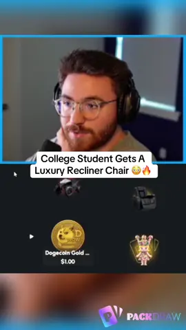 College Student Gets A Luxury Recliner Chair 😳🔥 #kickstreaming 