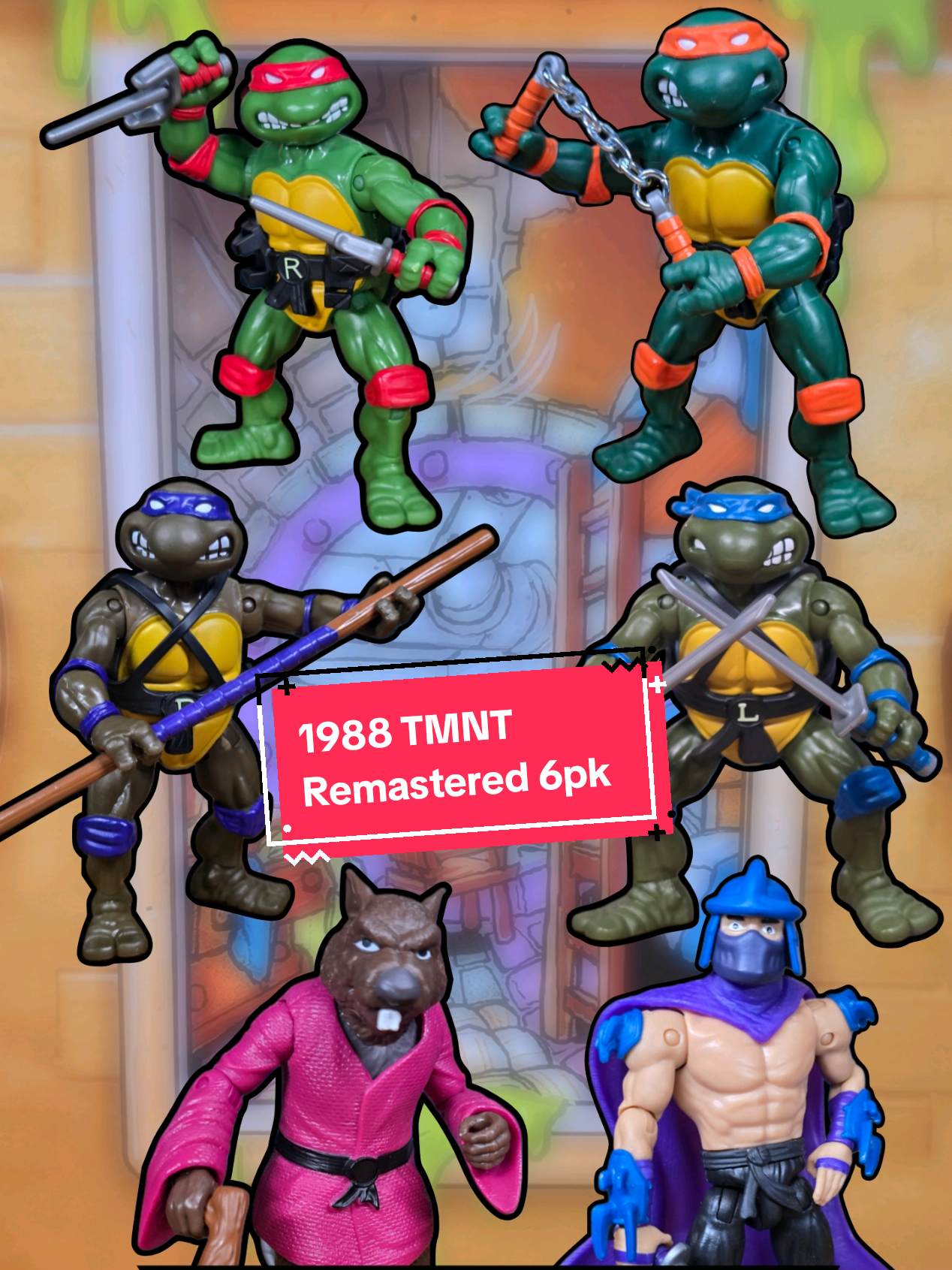 TMNT Playmates 1988 Remastered 6pk. These updated figures are really awesome and at under $10 a figure, this is a great deal. #tmnt #vintage #actionfigures #toys #pardonmynerd 