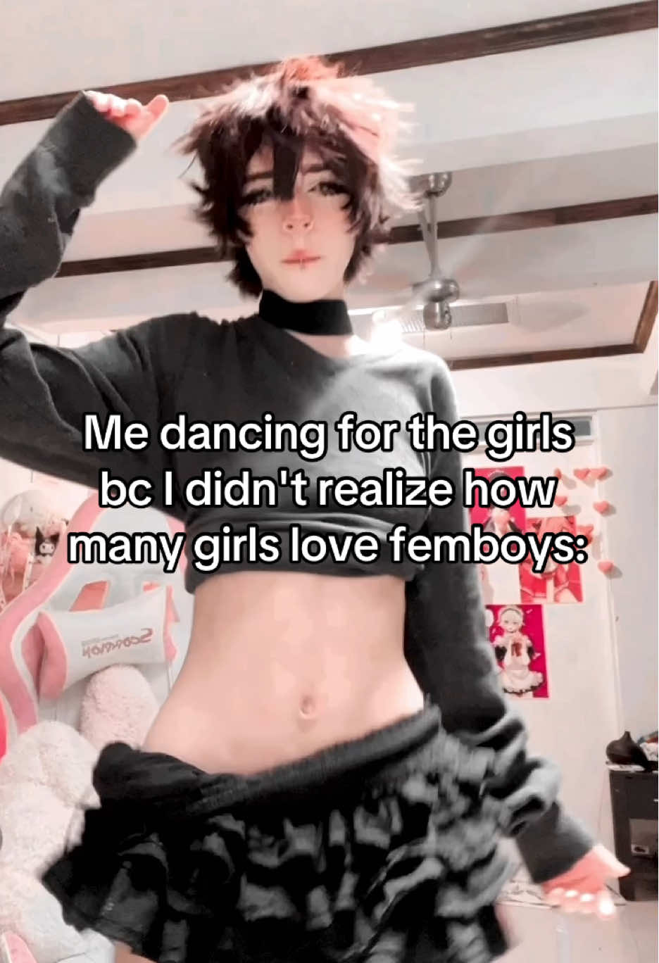 I put on a skirt just for the girls 🙏🏻 (I hate skirts) #femboy #femenineboy #meme #humor #confessyourlove 