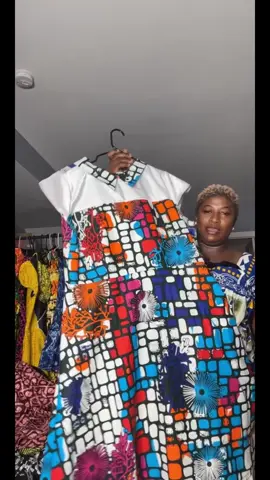 African Ankara Dress Gown Party Wear with Colorful Floral Print and Striped Sleeves for Women's Fashion Womenswear