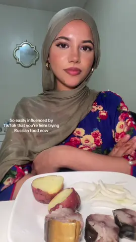 Might try another fish because this one was too salty to even eat #russianfood #hijabi #mukbang 