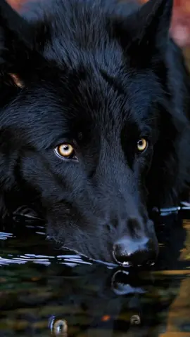 Black Wolf by the Autumn River | Cinematic Nature  A cinematic view of a black wolf by a clear river in an autumn forest.  #blackwolf #autumnriver #naturecinematic #wildbeauty #forestwolf