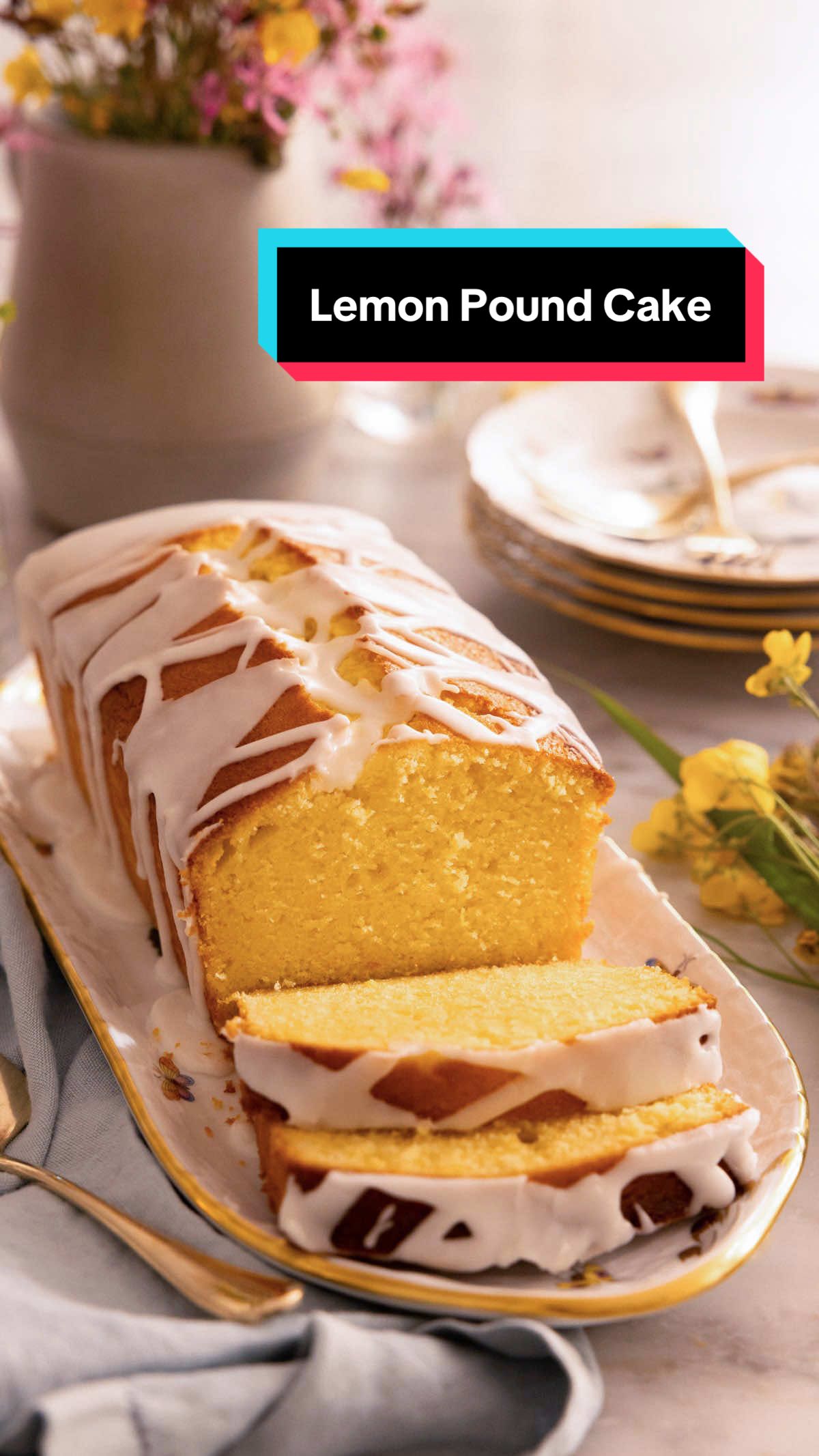 This easy Lemon Pound Cake is packed with zingy flavor and melts in your mouth! Using lemon juice and zest throughout gives a big punch of flavor to the cake and that luscious lemon icing on top as well. Recipe on the blog 👉 link in bio👈 #preppykitchen #baker #recipevideo