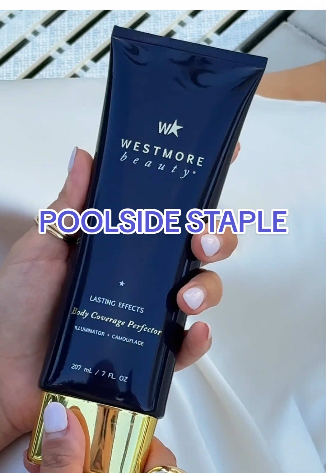 Our plus one to every pool party? Body Coverage Perfector. 🤍 @frkhaidarova applies shade Natural Radiance for a flawless glow that easily camouflages bruises & imperfections.     #WestmoreBeauty #bodymakeup #Summer #flawlessskin #waterproof     