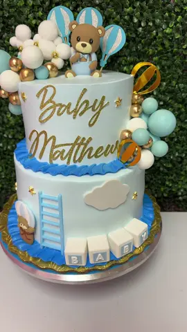 Pastel de baby shower para niño tema de ositos #lapequebakery #pasteleria #panaderia #pastel #babyshower