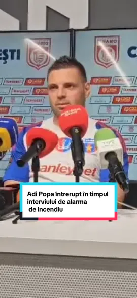 Adi Popa întrerupt în timpul interviului de alarma de incendiu. #adipopa #steaua #csdinamo #liga2 #prosport 