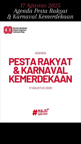Agenda Pesta Rakyat dan Karnaval Kemerdekaan di Jakarta (17/08/2025) . Lokasi: Monas, Sarinah, Bundaran HI, Dukuh Atas, Sampoerna Strategic, Agora Mall, Sari Pacific, Wisma Mandiri, Monas - Sudirman Thamrin, Monas - Semanggi, Museum Nasional - Lippo Mal Nusantara (10 Titik), Trans Jakarta . #hutri80 #pestarakyat2025 #karnavalkemerdekaan2025 #17agustus2025 #dirgahayuindonesia 