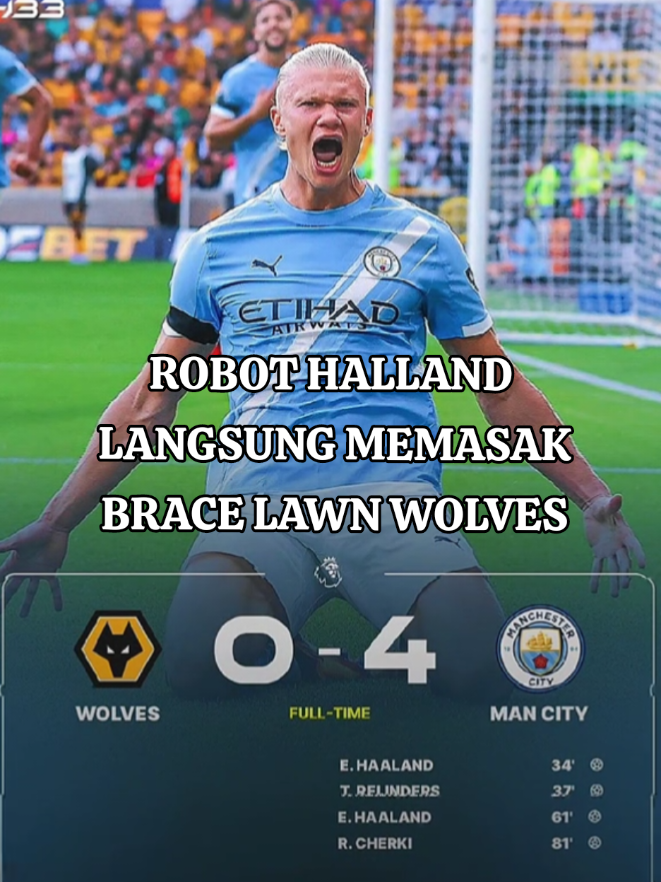 EPL: WOLVES 0-4 MAN CITY 🥶 Manchester city memasak wolves 4-0 dilaga perdananya premier league, Halland langsung Brace, Tijjani Reijnders dan cherki cetak gol juga🥶 . #mancity #mancestercity #erlinghaaland #tijjanireijnders #PremierLeague #epl #wolves 