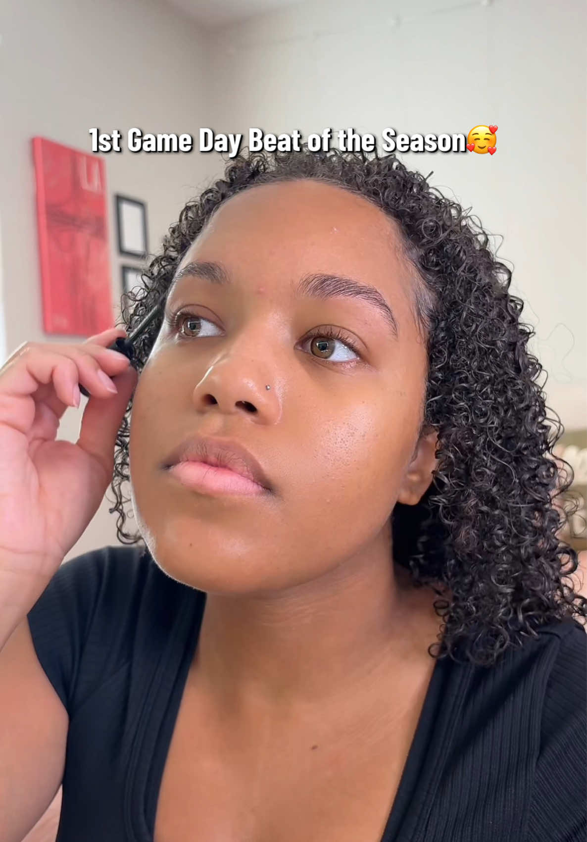 The Game Day Makeup is back🥰🥳 #grwm #gamedaymakeup #baseroutineblackgirl #curlyhair #collegedance 