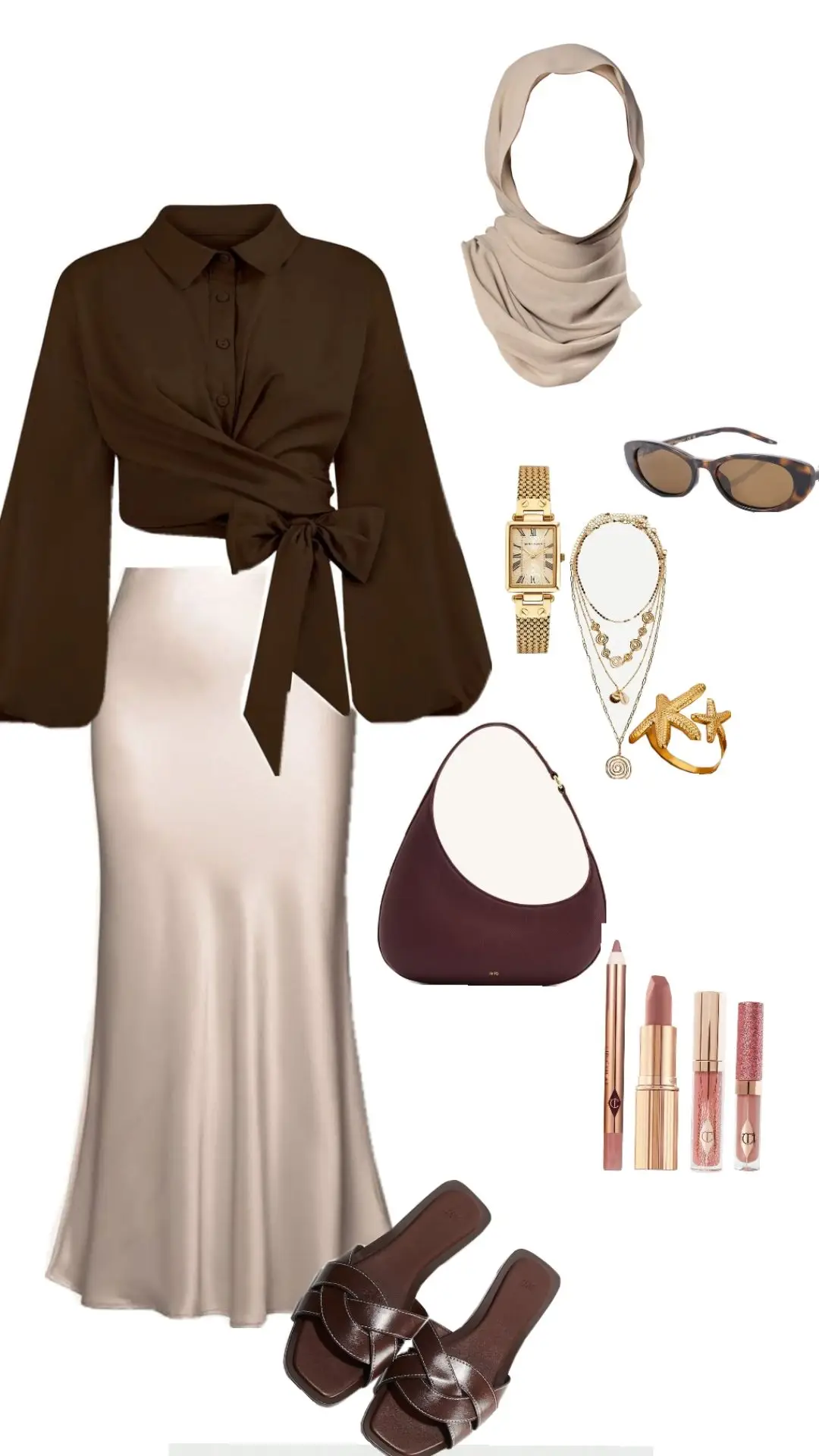 outfi jupe satin  #maroc #يومياتي #outfit #hijabstyle #women 