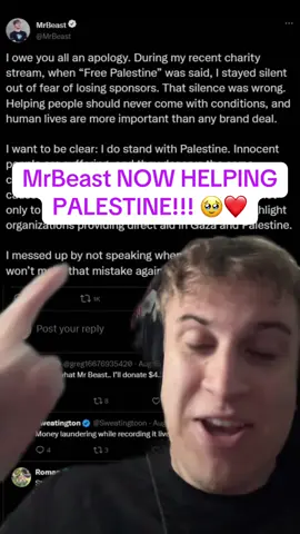 MrBeast NOW HELPING PALESTINE!!!#mrbeast #palestine #xqc #adinross 