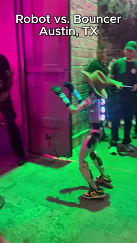 Robot fights bouncers on 6th street in Austin, TX #robot #austin