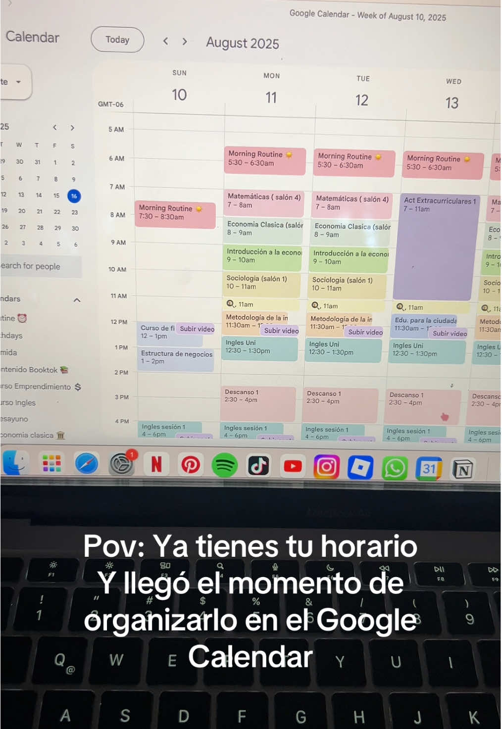 I'm obsessed with this calendar . . . . . #notionapp #notioncalendar #medicine #medstudent #medschool     