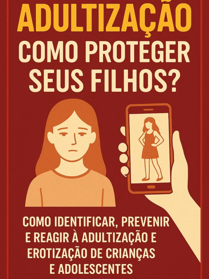 https://go.hotmart.com/C101285777P Adultização - Como proteger seus filhos? 🔒 Proteja a infância. Construa um futuro seguro. Você já percebeu que as crianças estão crescendo rápido demais? A pressão para parecer adulto chega cada vez mais cedo — seja pelas redes sociais, pela mídia ou até pela moda infantil. Esse fenômeno, chamado adultização, está roubando da infância a inocência, a autoestima e a segurança emocional. Este eBook foi criado para abrir seus olhos, tocar seu coração e colocar nas suas mãos as ferramentas para proteger seus filhos da adultização e erotização precoce. 📖 O que você vai encontrar dentro: Compreensão clara sobre o que é a adultização e por que ela é tão perigosa A influência invisível da mídia e das redes sociais no comportamento infantil Como identificar os primeiros sinais e agir rápido Dicas práticas para estabelecer limites sem perder o vínculo com seu filho Estratégias para fortalecer a autoestima e a identidade das crianças Como unir escola, família e comunidade na proteção da infância 💬 Para quem é este guia? Pais, mães, avós, responsáveis, educadores e qualquer pessoa que deseja garantir que as crianças possam viver cada etapa de forma saudável e segura. ✨ Por que você precisa ler? Porque cada “não” que você diz com amor, cada conversa aberta e cada limite bem colocado é um tijolo na fortaleza emocional que vai proteger seu filho por toda a vida. 🎯 Objetivo: conscientizar e capacitar para agir contra a adultização infantil https://go.hotmart.com/C101285777P #adultizaçãoinfantil #adultização #adultizaçãoprecoce #familia #amor