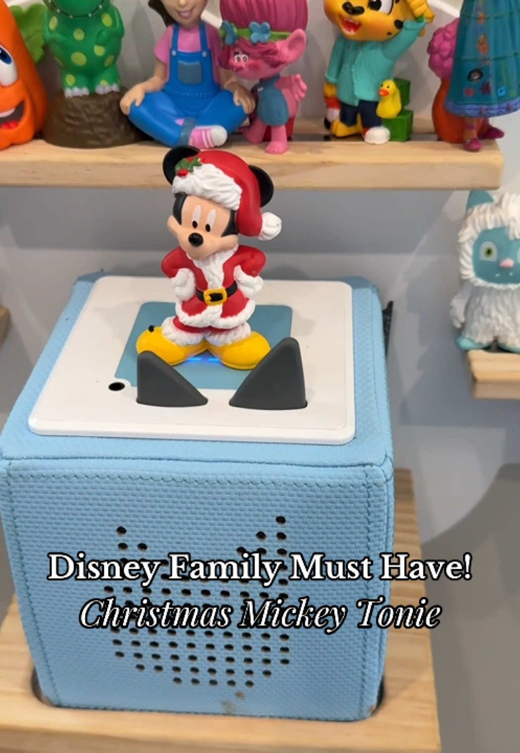 Christmas is right around the corner & this Tonie is a fan favorite! It takes you through the journey with Mickey, Pluto, and goofy as the deliver presents to all the children around the world! 🎄🎅🏼 @tonies US #tonies #christmasmickeytonie #toniescharacters #toniebox #christmasgiftideas 