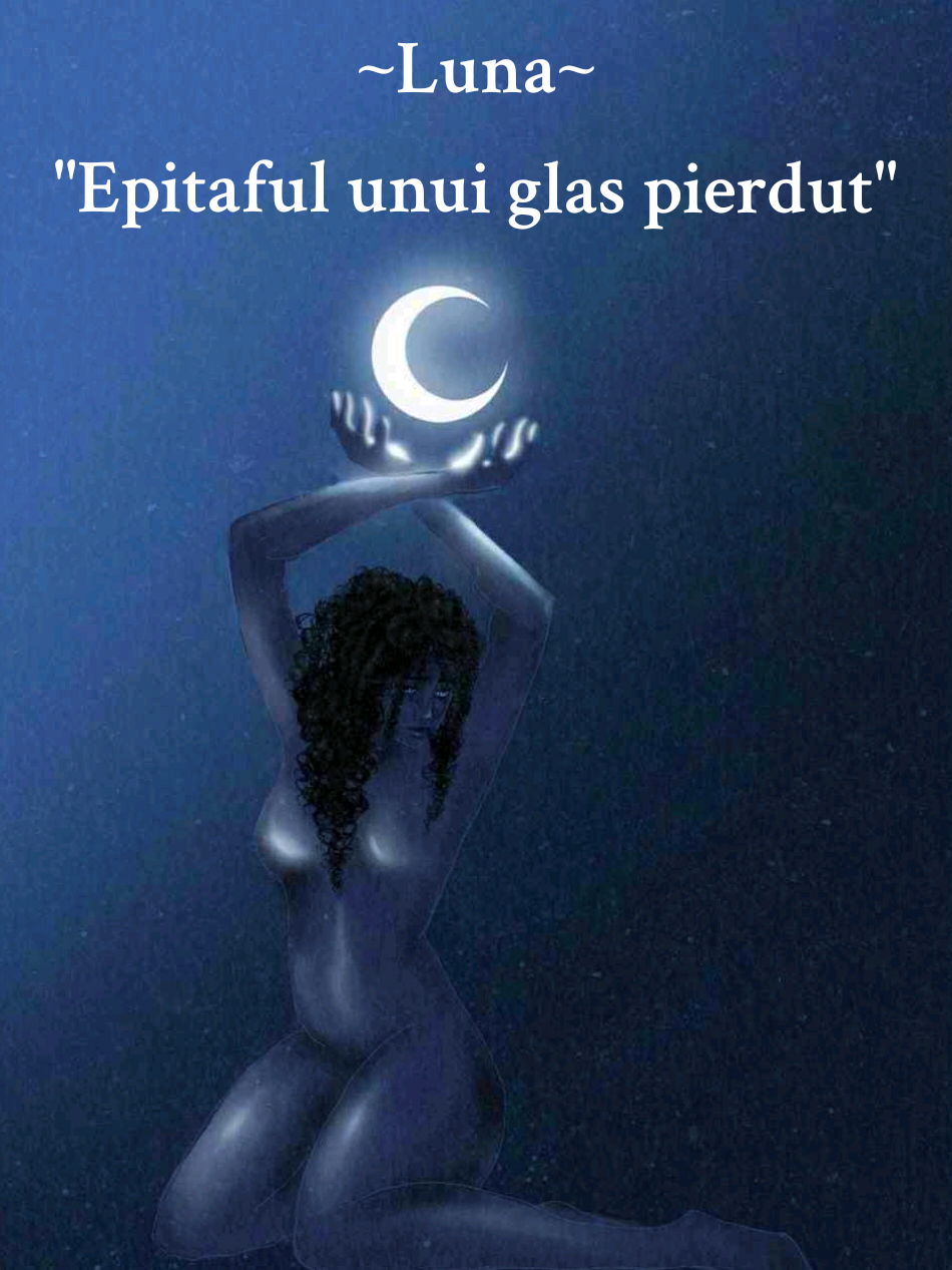 Ea e: Luna 🌙 @blue24_00  Ilustrație: @Crunchy_Chicken ☀️ #poezii #Luna #glaspierdut #femeie #epitaf 