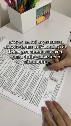 obrigada Deus 🙏 agora ninguém me para!! #enem #vestibular #formulas #fisica #enem2025 