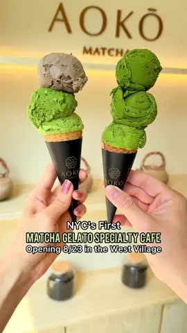 💚 NEW MATCHA SPOT ALERT 💚 Say hello to @AOKO MATCHA , the city’s first-ever matcha gelato specialty café—opening August 23 in the heart of the West Village! This sleek, contemporary spot is redefining the matcha experience with its signature “level-up your matcha” tasting concept. Choose from five levels of matcha intensity, ranging from delicately sweet (Level 1) to bold, ceremonial-grade richness (Level 5). Whether you’re a matcha newbie or a seasoned connoisseur, there’s a scoop for every palate. 🍵 What’s on the menu? Aokō isn’t just about gelato—it’s a full-on matcha haven. Sip, swirl, and savor: 💚 Matcha Gelato (Levels 1–5) — Level 3 & 4 are our favorites! 👫 💚 Hojicha Gelato 💚 Matcha Brown Sugar Frappe 💚 Hojicha Latte 💚 Matcha Latte 💚 Matcha Cream Cheese Latte 💚 Matcha Love Parfait Whether you’re craving a creamy soft serve, a cozy latte, or a refreshing frappe, Aokō has something to satisfy every matcha mood. Check this place out!  📍 Aokō Matcha 275 Bleecker St, New York, NY 🗓️ Opening Day: August 23  Follow @aokomatcha for their grand opening promotion updates!  #matcha #icecream #gelato #eating  #Foodie  