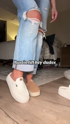 Replying to @Erica | Mom • Life • Fav Finds I feel the same way about these Austin lift. Hey dudes. These shoes are some of my favorite slip on shoes ever.  And since you’re on a major sale, I’m considering getting a third pair.   ##heydudes ##shoes @@HeyDude
