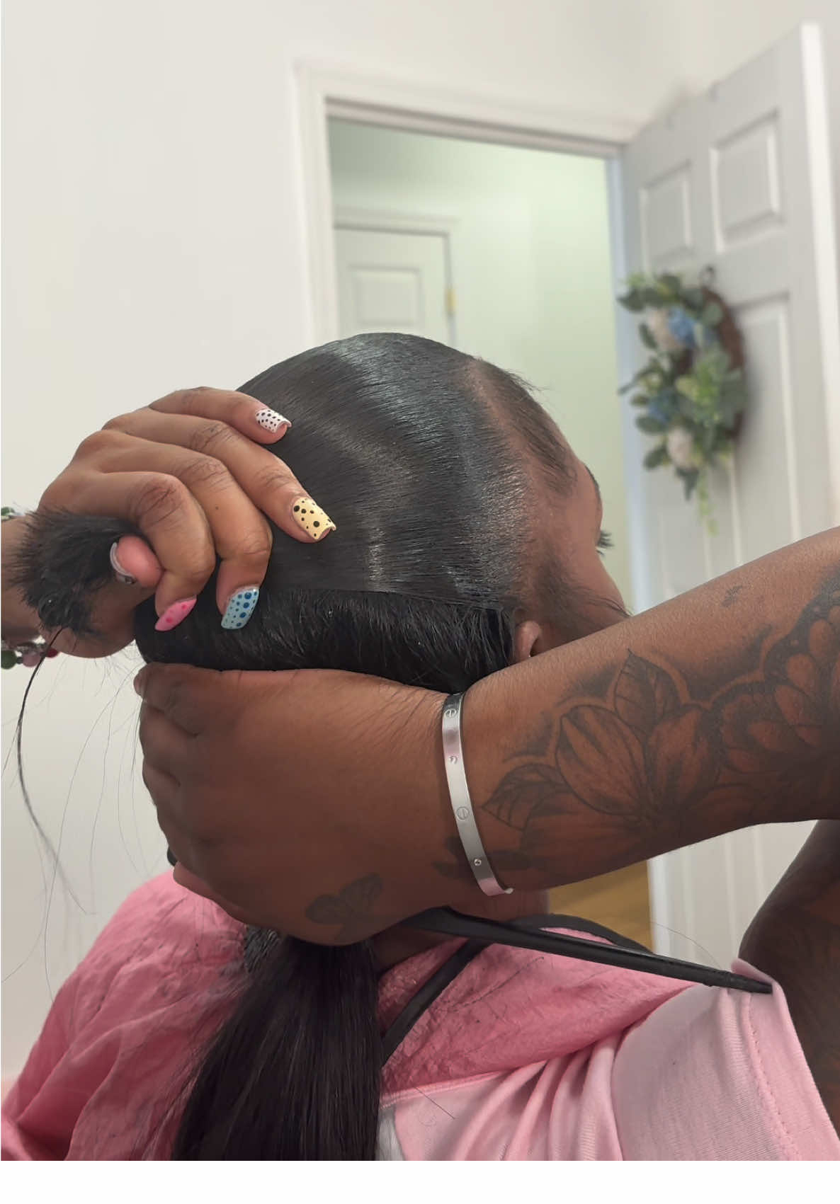 Half up/down on blunt cut short hair 💖 ig : Bodiedbyrayne  #nyc #howykrayne #bodiedbyrayne #nychairstylist 