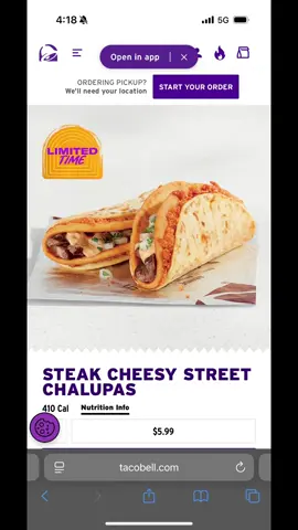 Trying the Taco Bell Luxe box cheesy steak chalupa #tacobell #chalupas #tastetest #Foodie #fyp 